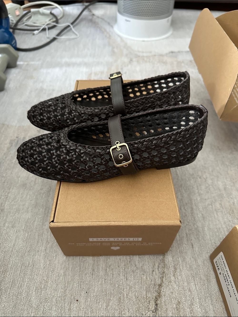 BRAND NEW with box Madewell Remy Dark Carob Woven Mary Jane Flats US 8, 8.5, 9 - Picture 2 of 7